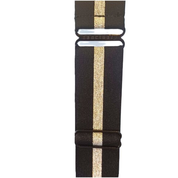 Floral Green One-Piece Swimsuit With Cutouts & Black/Gold Striped Accents - Picture 3 of 10